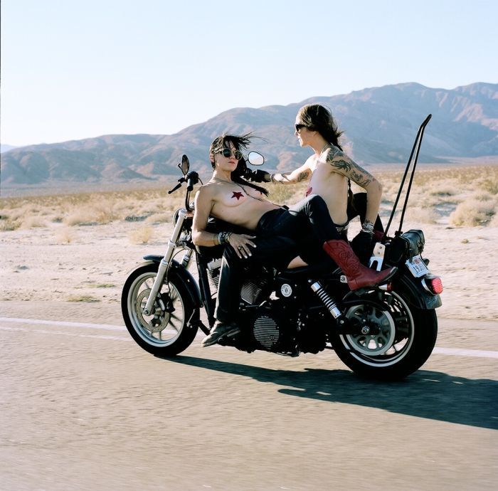 Girls on a motorcycle in Juian