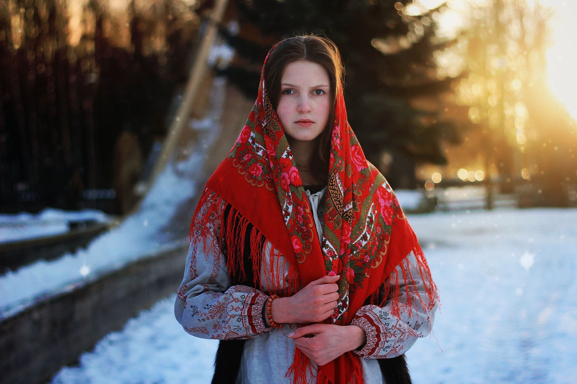 Girls in Slavic costumes in Juian